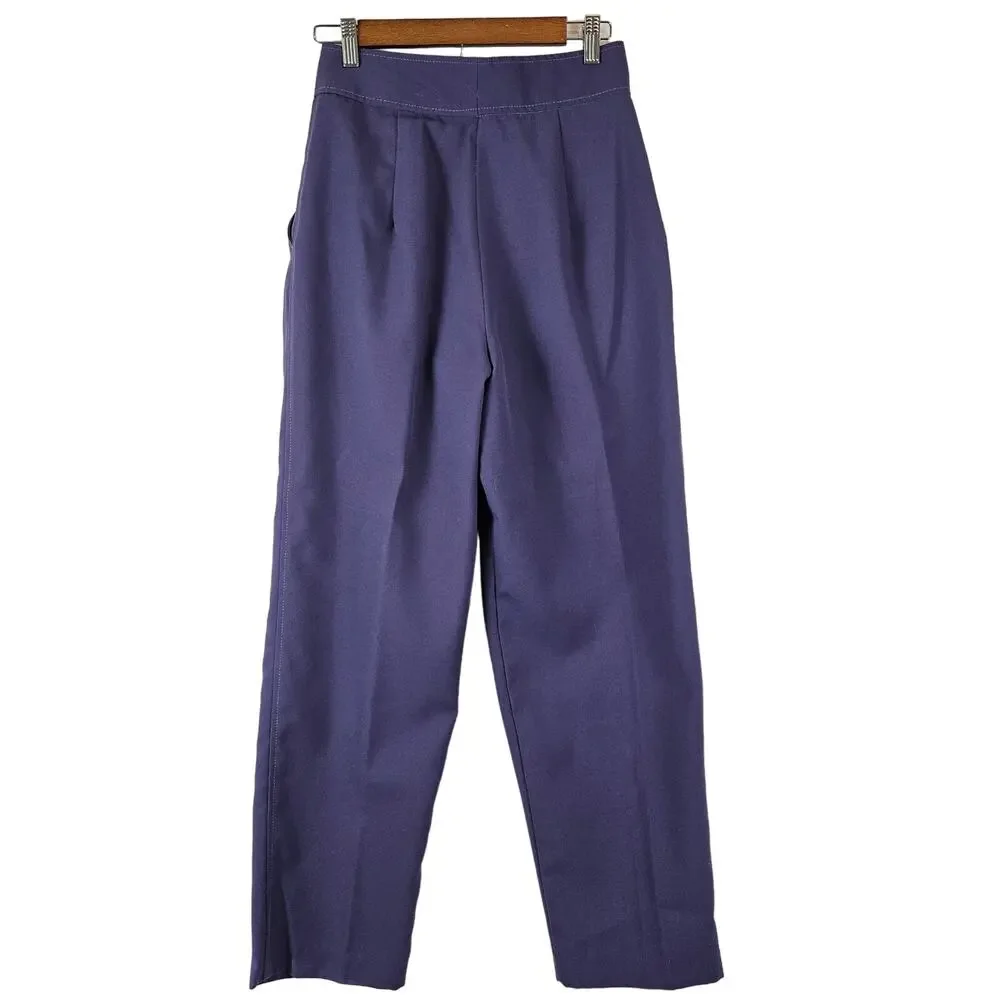 Condor‎ vintage purple work trouser 100% polyester high rise, size 11/12